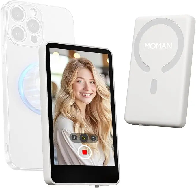 SYNCO XView Mobile Phone Selfie Monitor Magnetic Smartphone Vlog Screen for iPhone & Android Rear Camera Wireless 50m 3H Battery