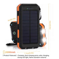20000mAh Portable Solar Power Banks Outdoor Backup Power External Battery Pack with  LED Light Compass Powerbanks