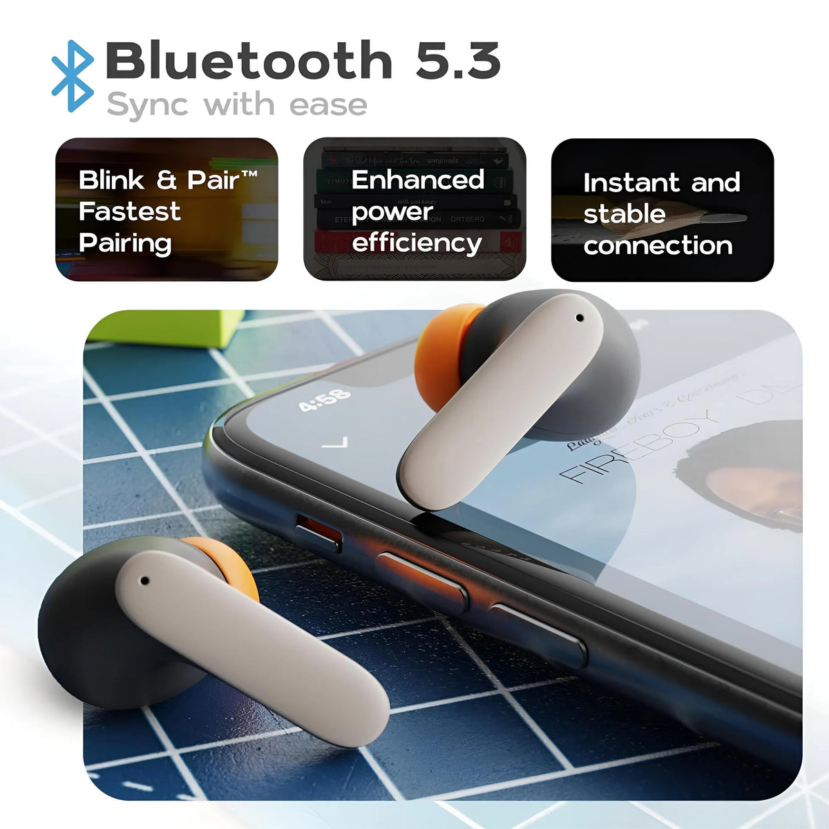 TWS Wireless Earphones 5.4 Bluetooth Ultra-low Latency Dual Microphone ENC Noise Cancelling in Ear Bluetooth Earphones