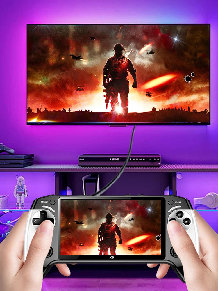 5.5 Inch Screen Handheld Game Console Type-C Charging Retro Video Game Player Portable Game Player Birthday Christmas Gift