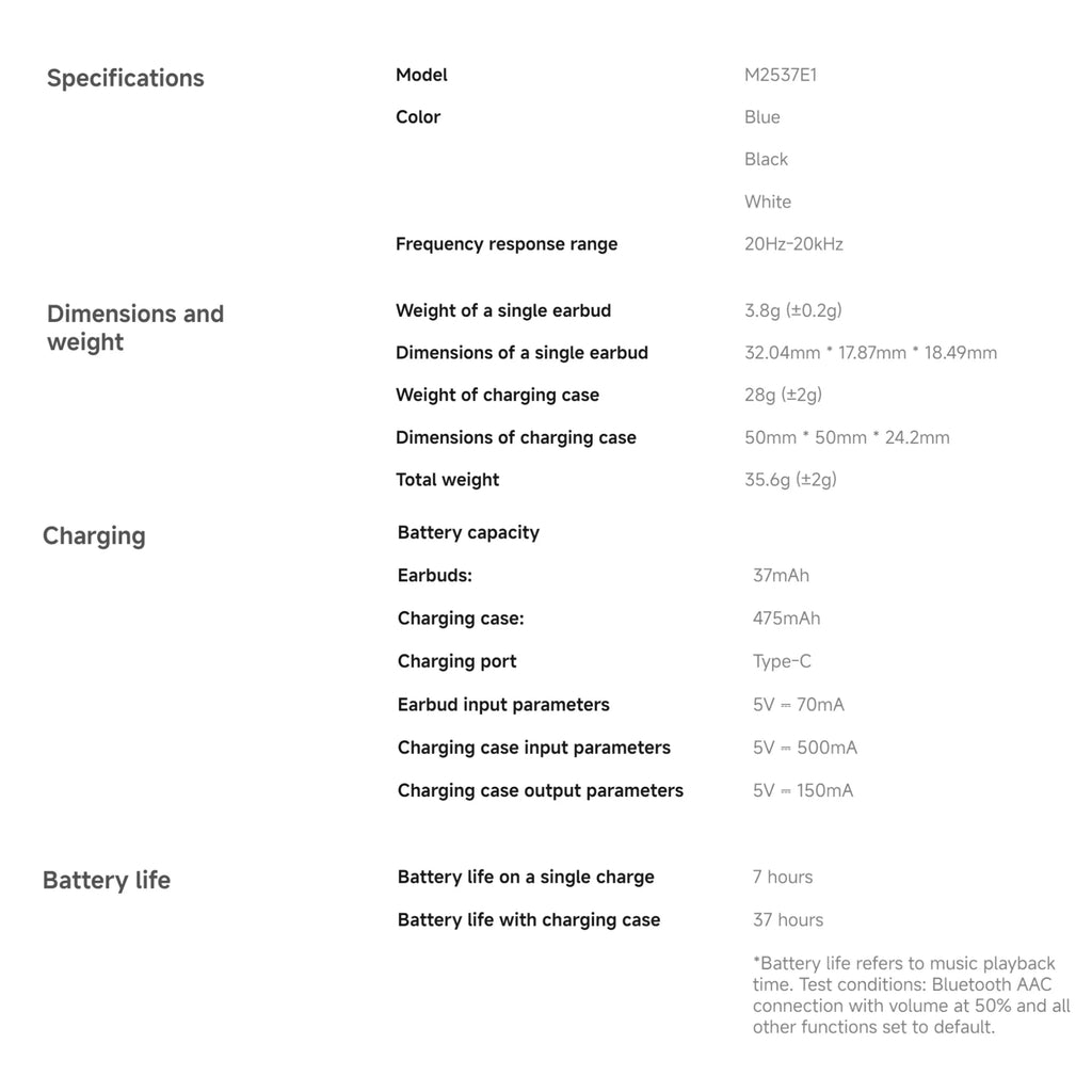 Xiaomi Redmi Buds 8 Active Global Version Dual-mic AI Noise Reduction 37 Hours Long Battery Life 6m/s Wind Noise Cancellation