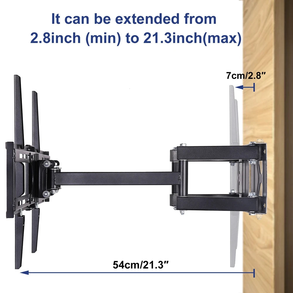 Corner TV Bracket Tilt and Swivel TV Wall Bracket Articulating Arm Full Motion TV Mount for 32-65 inch LCD Wall-mounted TV Stand