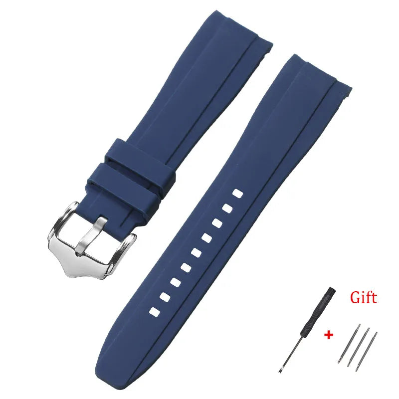 20mm 22mm Rubber Strap High Quality Curved End Silicone Watch Band for Swatch for Omega Moonswatch Bracelet Waterproof Wristband