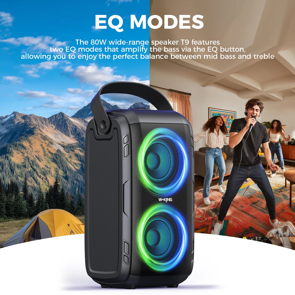 W-KING 180W Peak Party Large Bluetooth Speaker Bigest Boom Box Portable Wireless Removable Battery With Subwoofer USB Playback