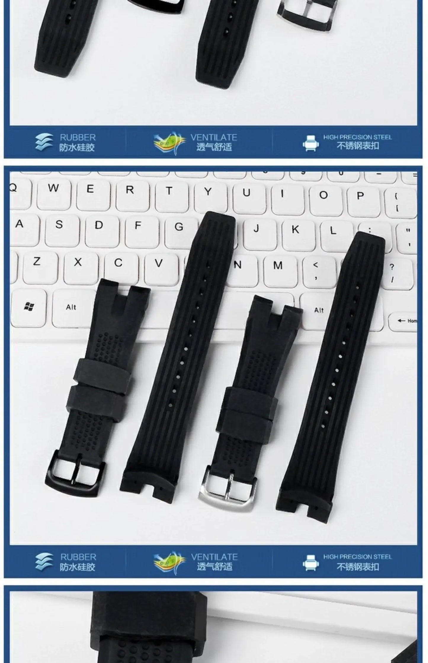 Silicone Strap For Citizen Eco-Drive CA4154 4155 AW1476 1475 1477 Bracelet 24mm Men Rubber Replacement Watch band Accessories