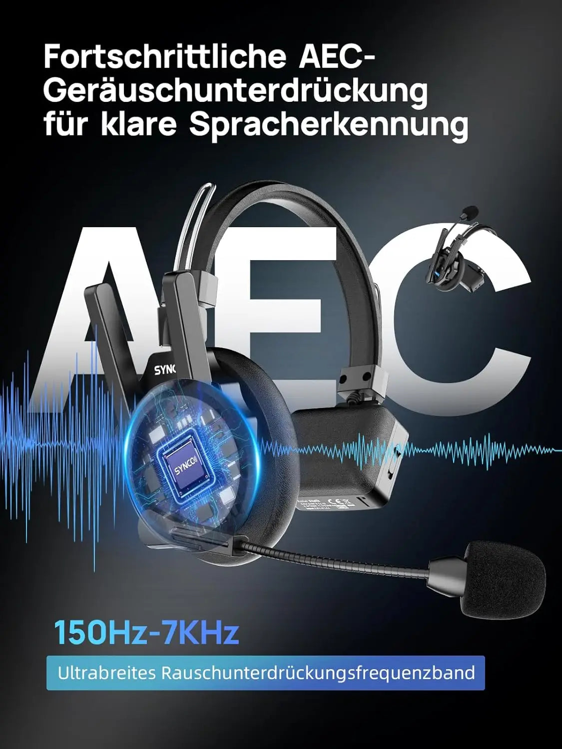 SYNCO XTALK XPRO 2.4G Drahtloses Intercom-Headset 500m 5-Personen-Kommunikation Rauschunterdrückung für Live-Übertragung & Videoaufnahmen