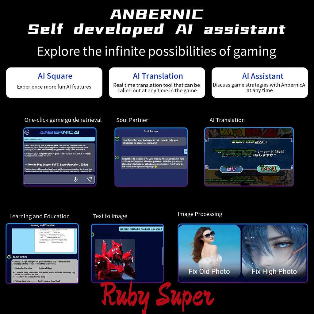 ANBERNIC RG Slide Handheld Game Console 4.7-inch LTPS In-Cell Screen Retro Video Game Consoles  Android13 120HZ PSP PS2 Boy Gift