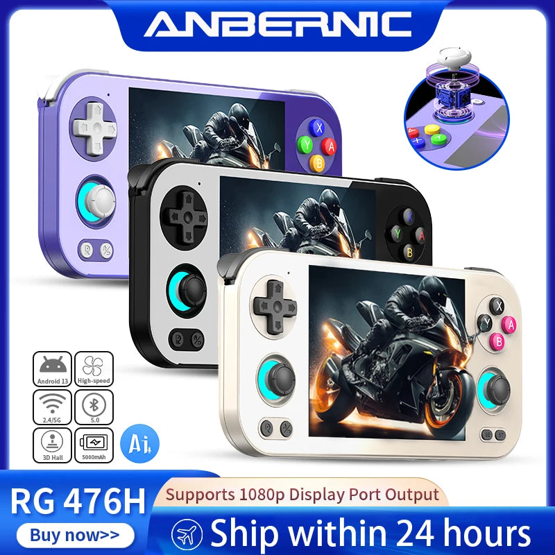ANBERNIC RG 476H Android Handheld Game Console 4.7"HD Multi-touch Full Screen Hall Triggers Wifi Retro Video Games Player RG476H