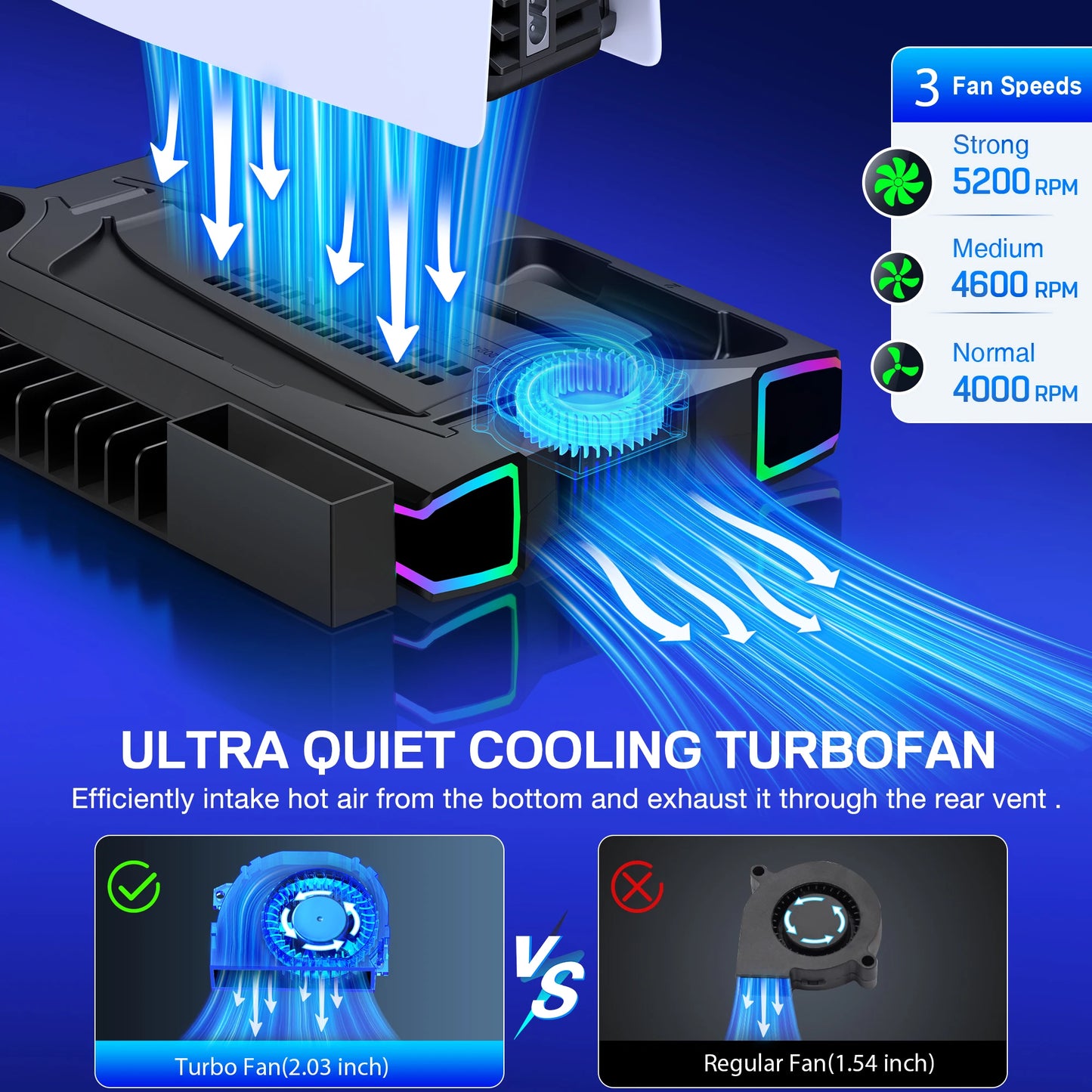 BEBONCOOL S7001 Vertical Stand For NEW PlayStation 5 Slim/PlayStation 5 Cooling Station Notebook-Grade Cooler PS5 Charger