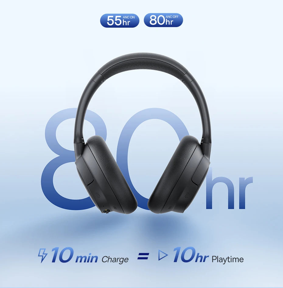 Baseus BH1/EH10 NC ANC Wireless Headphones 45dB Adaptive Hybrid Noise Cancelling Headsets Hi-Res LDAC Headphone Bluetooth 6.0