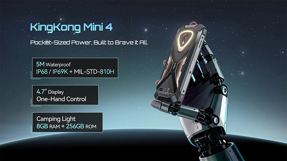[Ship From UK] Cubot KingKong Mini 4 4.7-Inch Display Rugged Smartphone 4700mAh 6GB+128GB NFC 48MP Camping Light Android 15