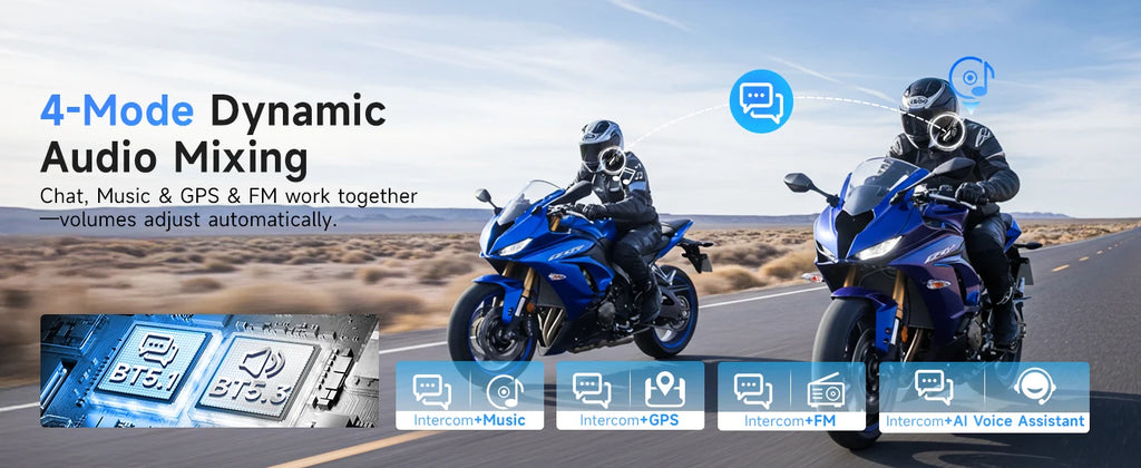 Moman Motorcycle Intercom System Helmet Headset Wireless Interphone H2S 1000M Wireless Music Sharing