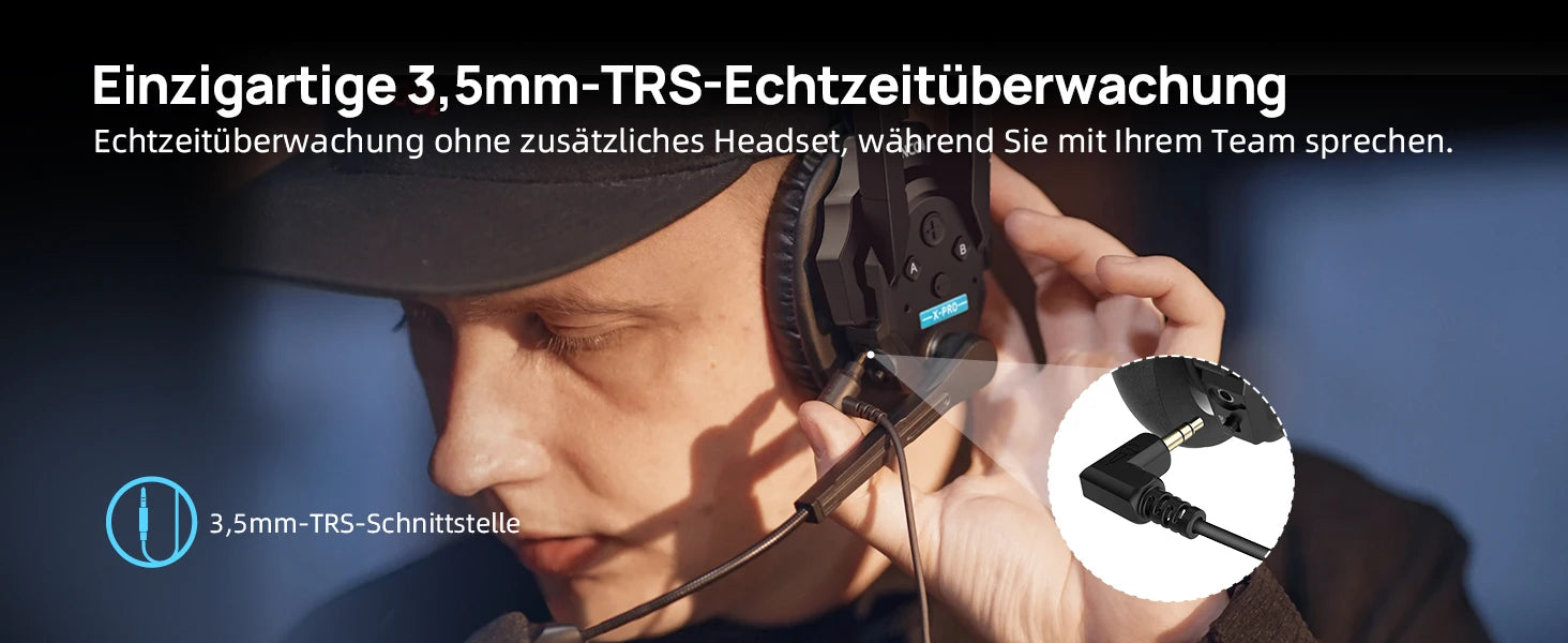 SYNCO XTALK XPRO5 Wireless Intercom Headset 2.4GHz Full Duplex 24H Battery Life 500M Range Real-time Team Communication