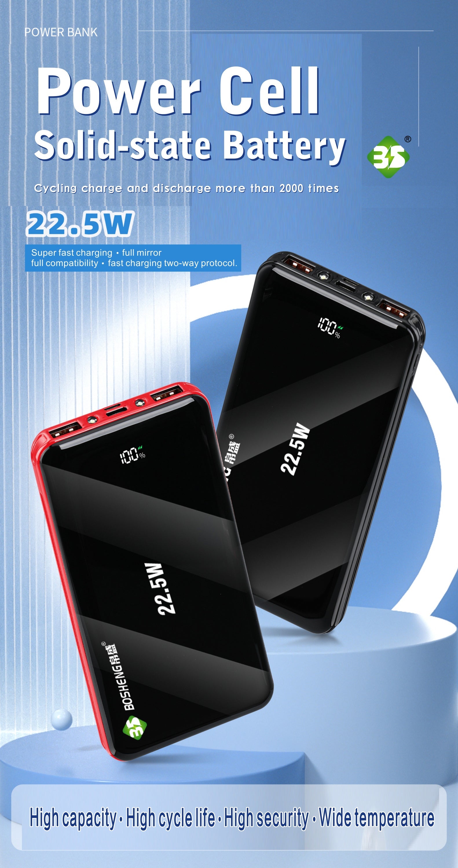 Portable Power Bank  Fast Charging Universal Battery Pack For IPhone,