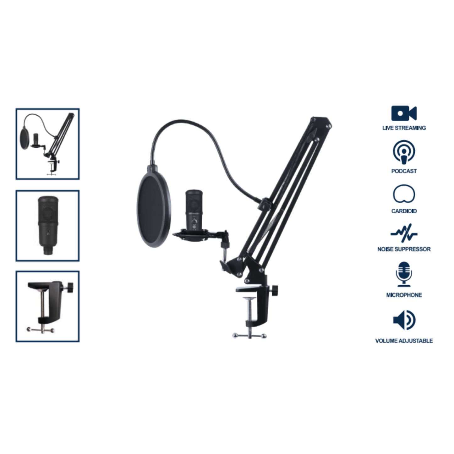 Emerson USB Gaming- und Streaming-Kondensatormikrofon