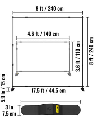 SucceBuy 3x2.4M Backdrop Background Stand Adjustable Telescopic Backdrop Banner Stand for Photocall Video Wedding Event Party