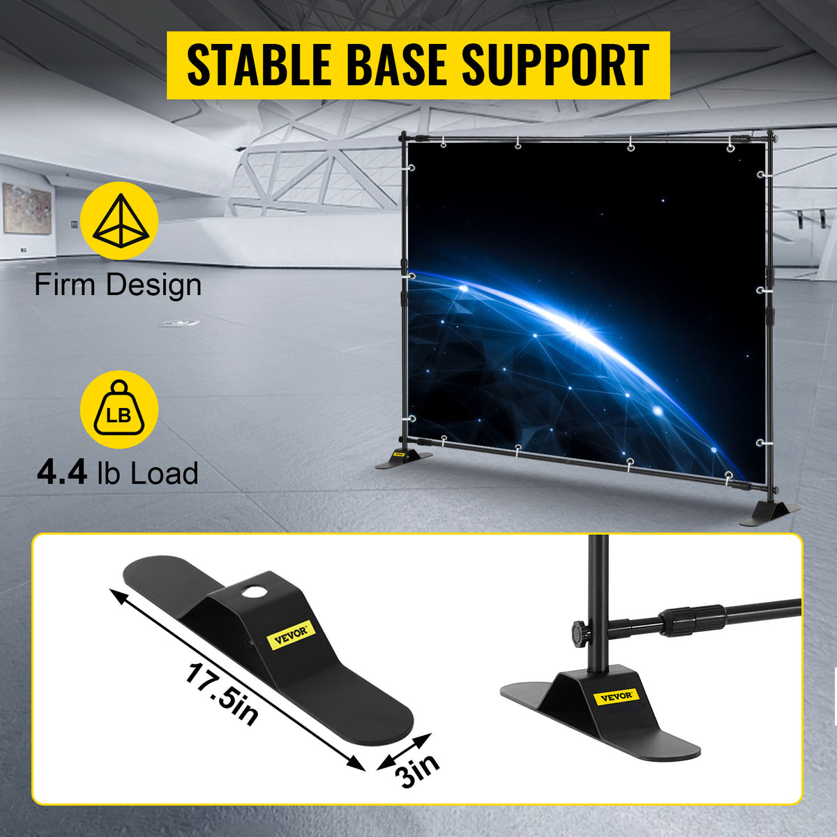 SucceBuy 3x2.4M Backdrop Background Stand Adjustable Telescopic Backdrop Banner Stand for Photocall Video Wedding Event Party