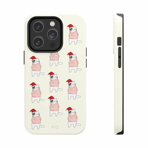 Weihnachtskatzen Tough Case für iPhone mit kabellosem Laden