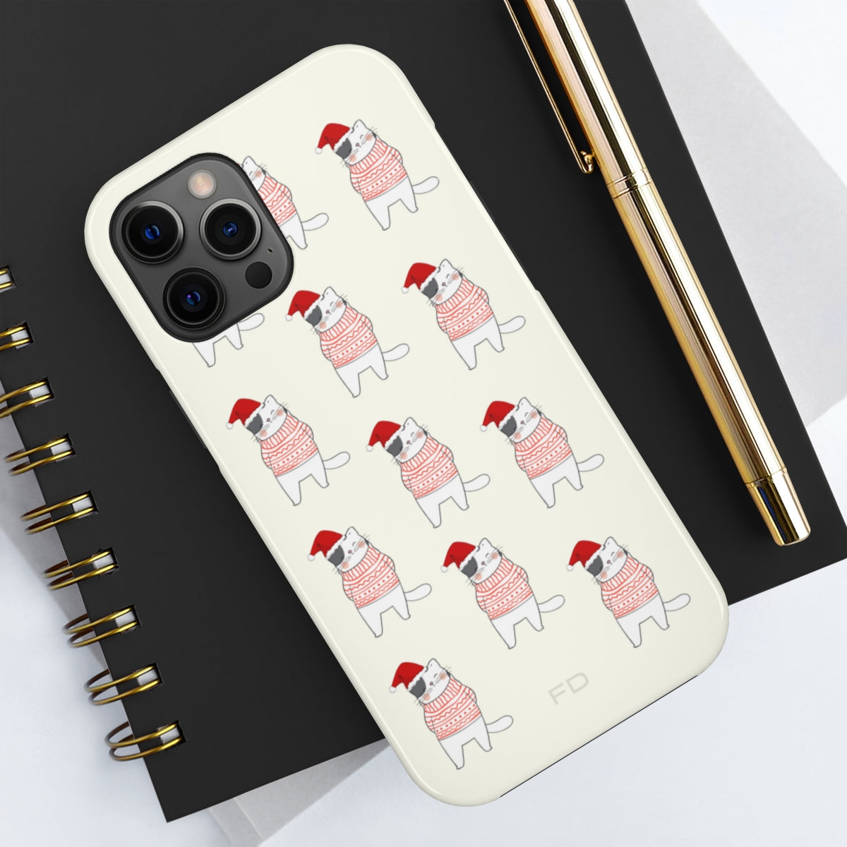 Weihnachtskatzen Tough Case für iPhone mit kabellosem Laden