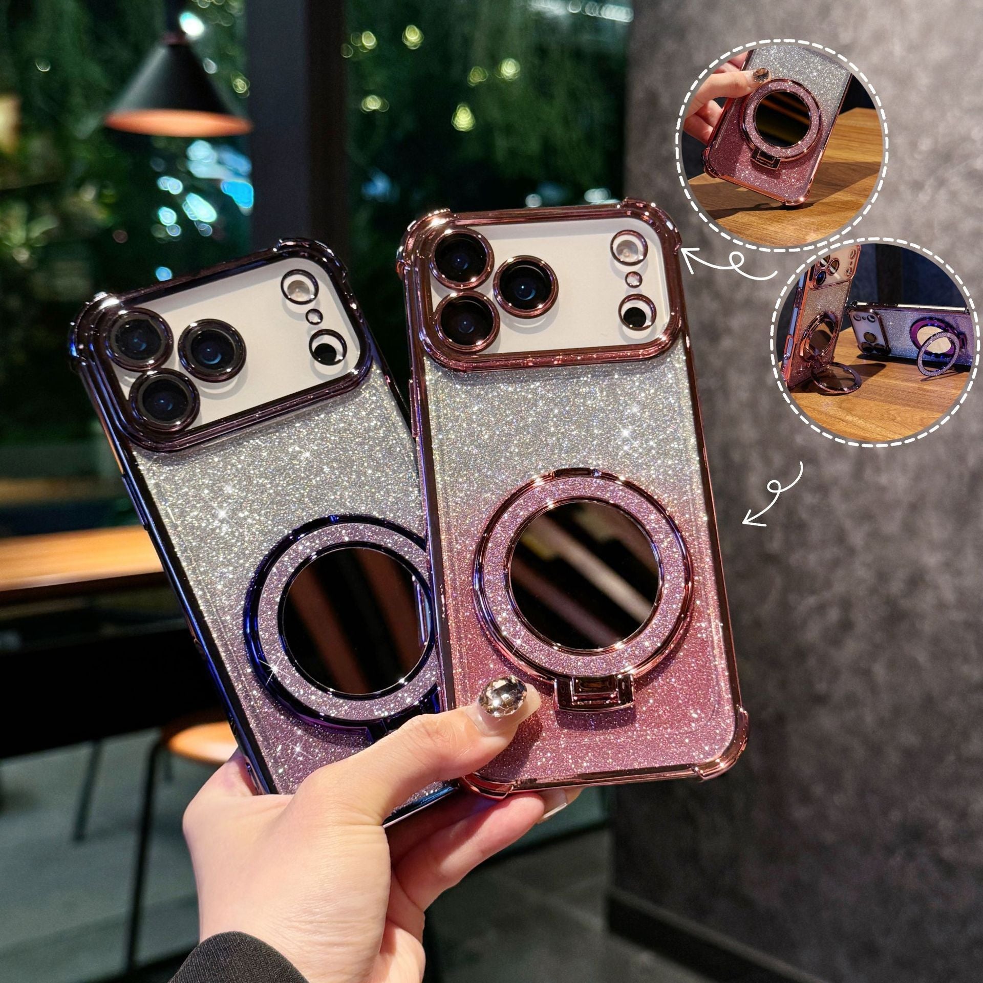 Gradient Flash Mirror Phone Cases in Multiple Colors for Stylish