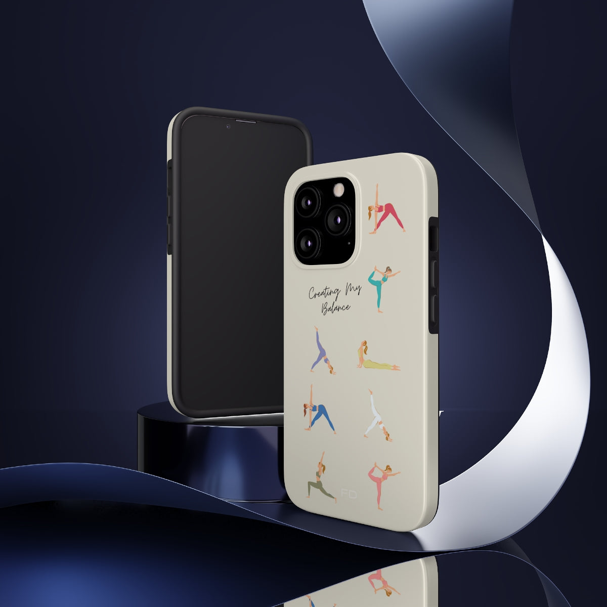 Yoga-Posen Robuste Hülle für iPhone mit kabelloser Ladefunktion