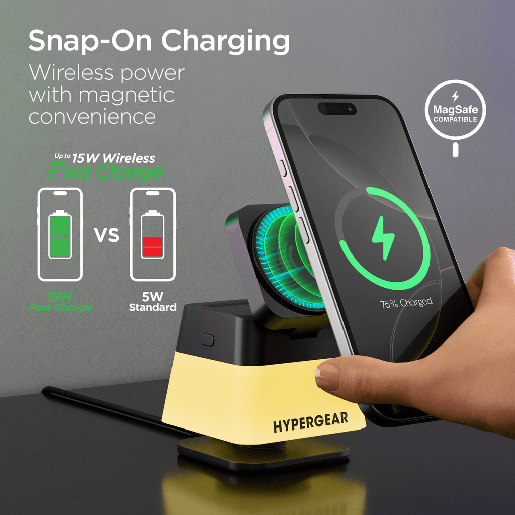 HyperGear PowerFold Cube RGB 3-in-1 Wireless Charging Stand
