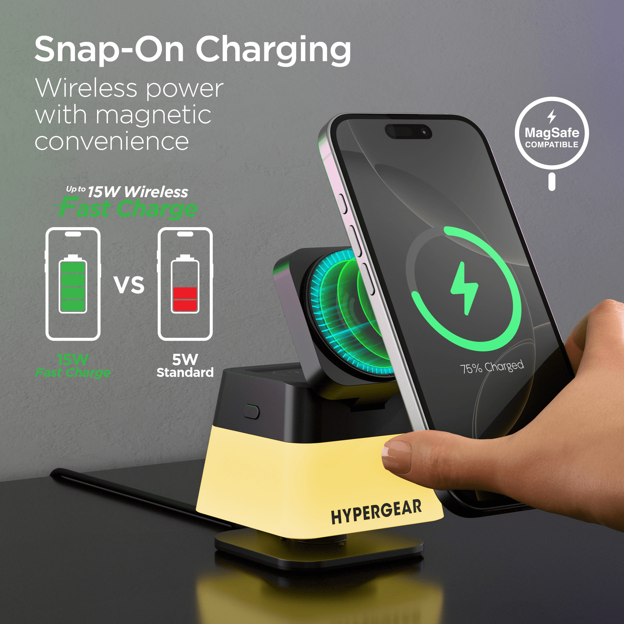 HyperGear PowerFold Cube RGB 3-in-1 Wireless Charging Stand