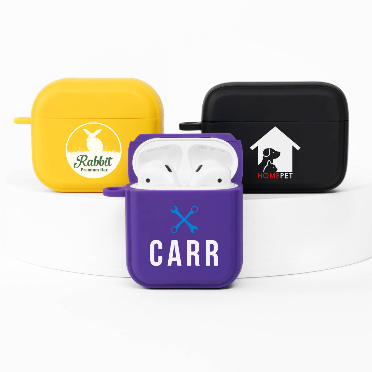 Custom Logo HDX Maroon Case Cover for Apple AirPods Gen 1, 2, 3 & Pro