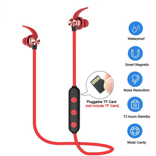 Sport Bluetooth Kopfhörer magnetisches kabelloses Headset unterstützt TF