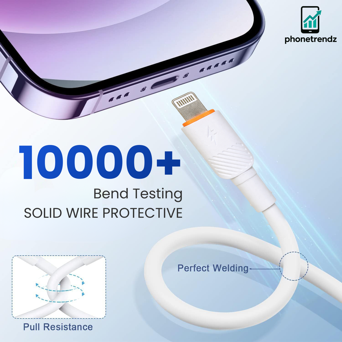 Phone Trendz USB-C auf Lightning 100W Schnellladekabel 1M Länge