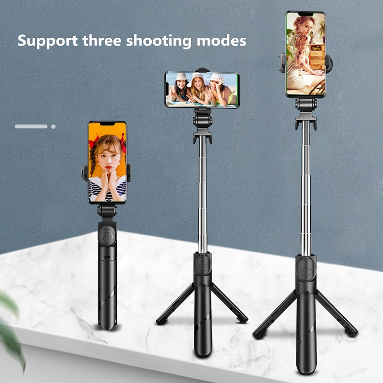 Palo selfie 3 en 1 con trípode Bluetooth y luz de relleno para smartphone