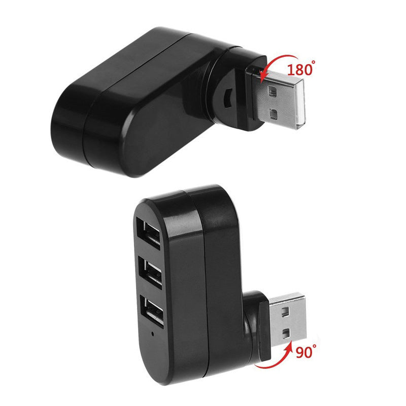 3-in-1 drehbarer USB 2.0 Hub Splitter