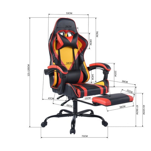 Gaming-Bürostuhl mit hoher Rückenlehne aus Leder