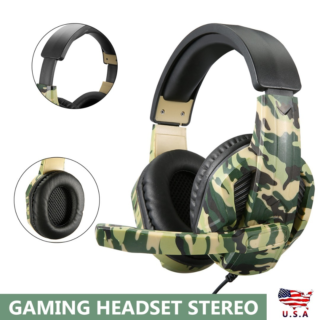 Auriculares gaming de 3,5 mm con sonido envolvente estéreo para PS4, ordenador portátil y Xbox