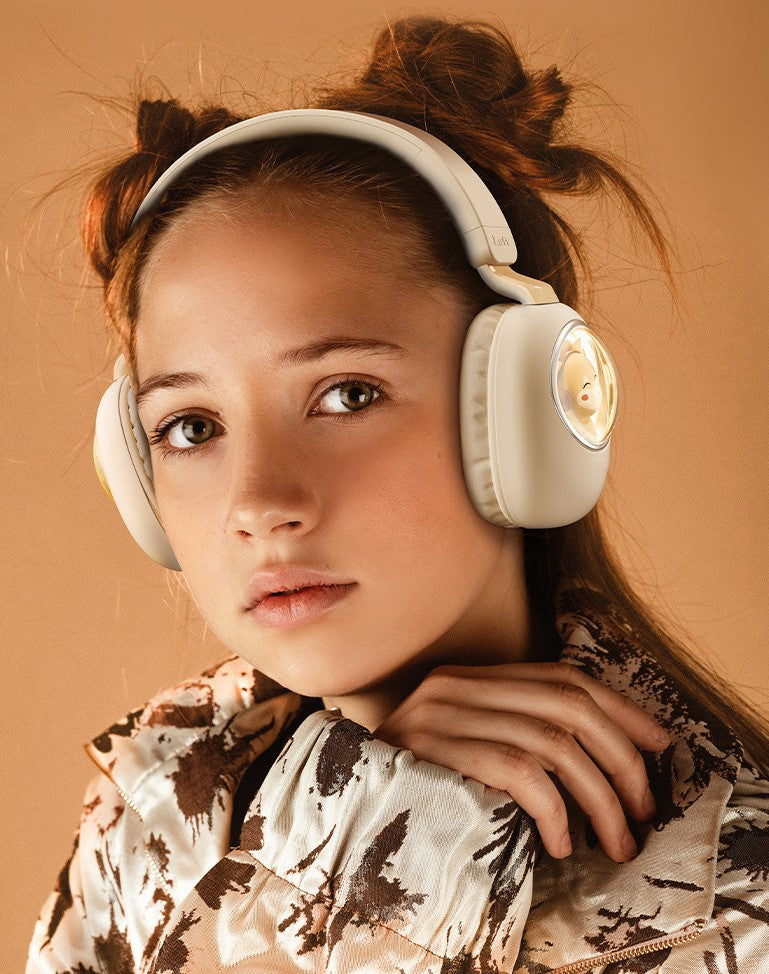 Kabellose Bluetooth-Kopfhörer mit Mikrofon, Flash-Licht, niedliche Katze