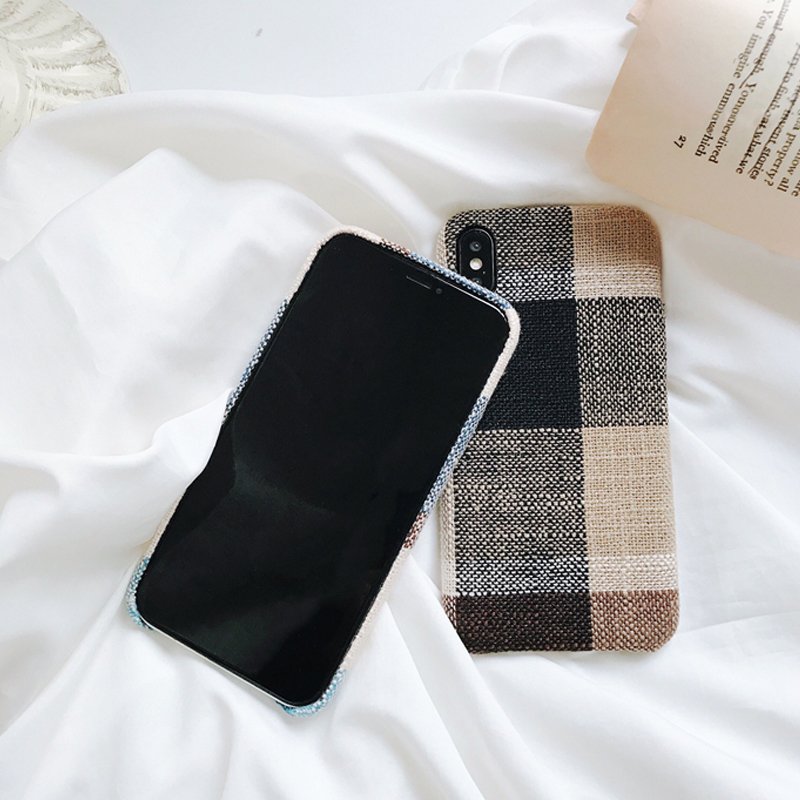Funda para iPhone de tartán escocés marrón