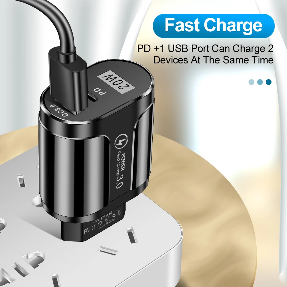 PD 20W USB Typ C Ladegerät Schnellladefunktion für iPhone Samsung
