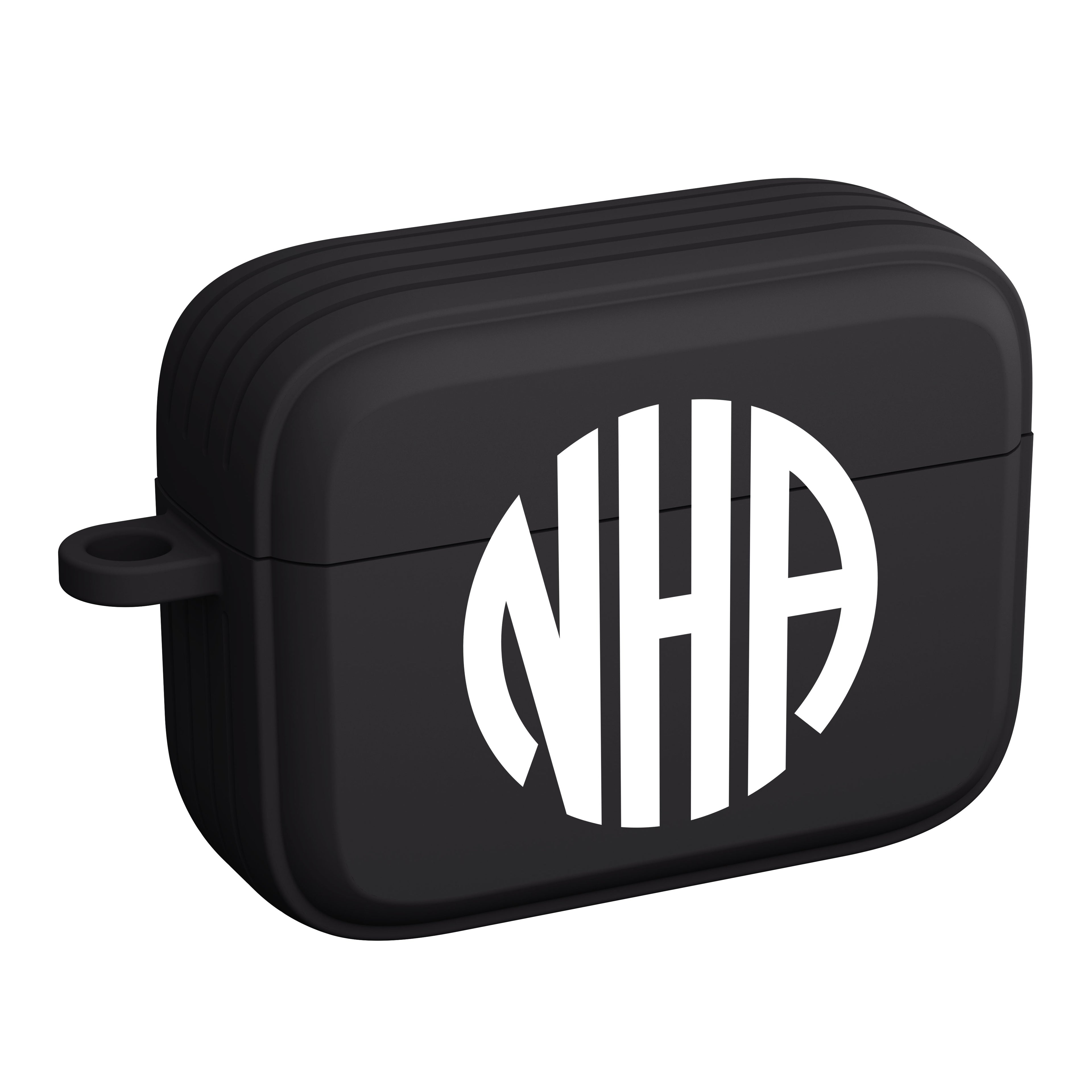 Custom Monogram Black Case Cover for Apple AirPods Gen 1, 2, 3 & Pro