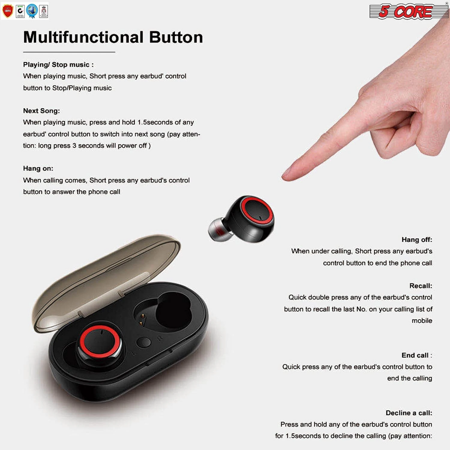 Bluetooth Kopfhörer Kabellose TWS Bluetooth Ohrhörer