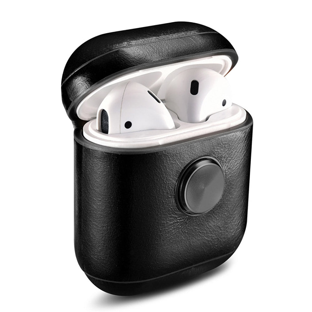 Leder-Kopfhörerhülle Kreiselbox für AirPods Schwarz