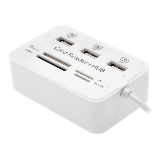 Concentrador USB 2.0 de 3 puertos con lector de tarjetas