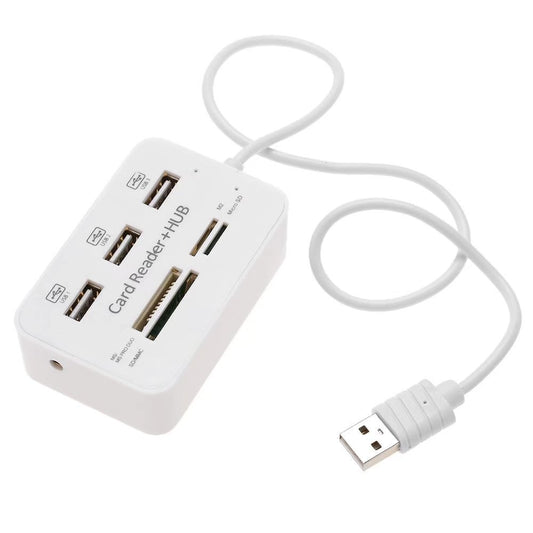 Concentrador USB 2.0 de 3 puertos con lector de tarjetas