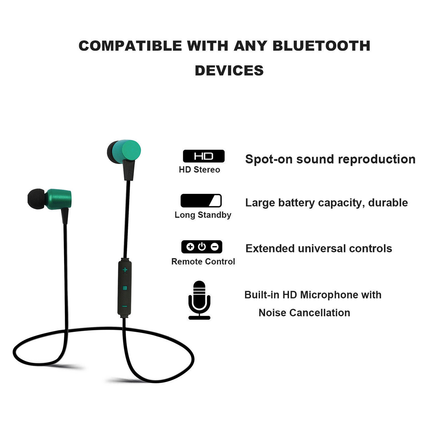 Mini In-Ear Kabelloses Sport-Bluetooth-Headset mit Mikrofon