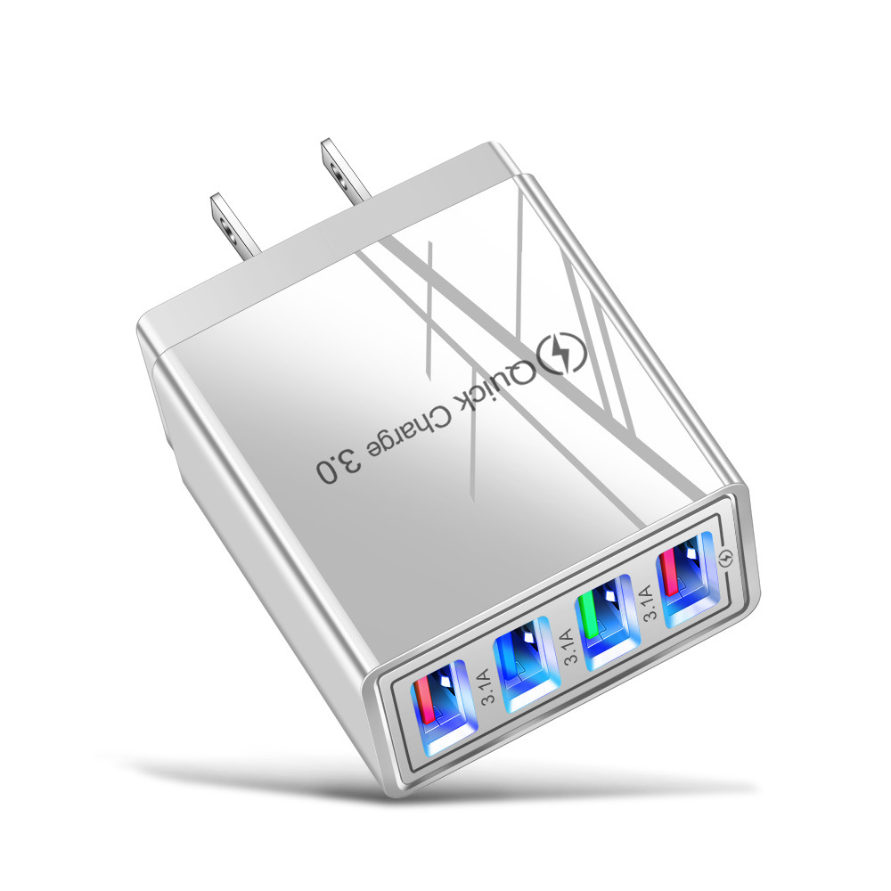 Cargador USB de carga rápida 4 en 1 para iPhone Huawei Samsung