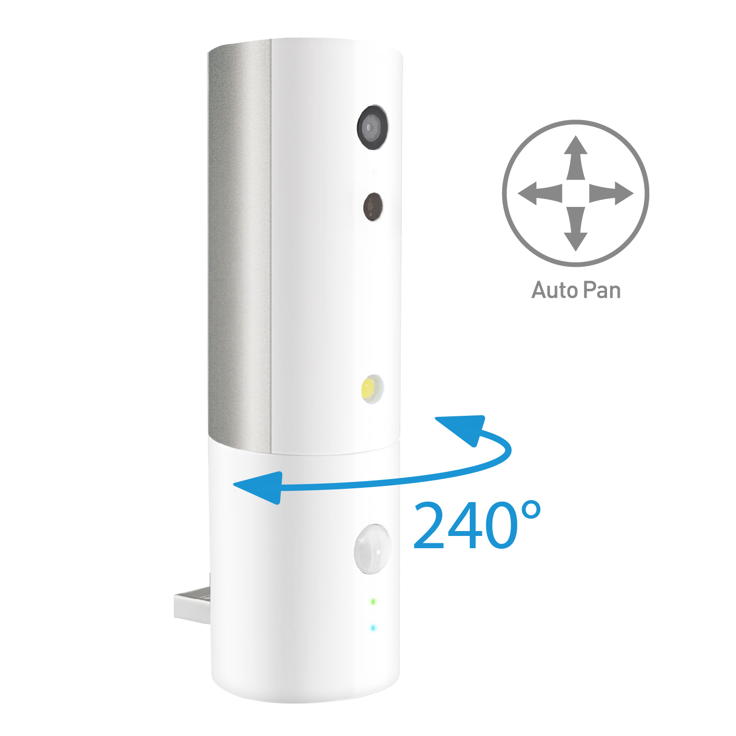 Hermes Portable Security Camera - White, AI Detection, Night Vision
