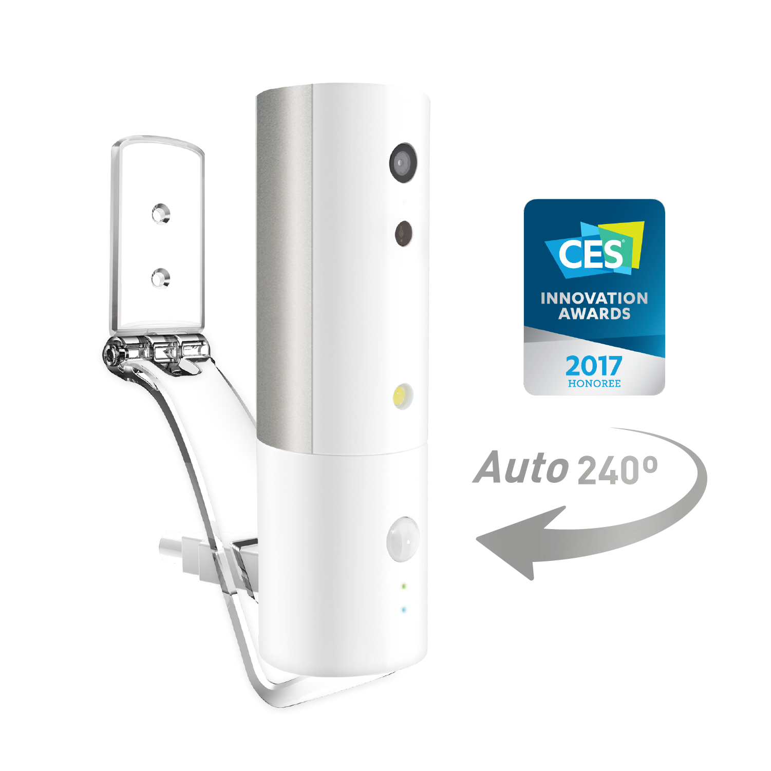 Hermes Portable Security Camera - White, AI Detection, Night Vision