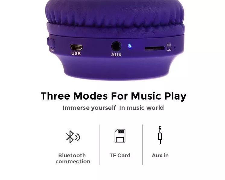 Faltbare Super Bass Katzenohren Bluetooth kabellose Kopfhörer