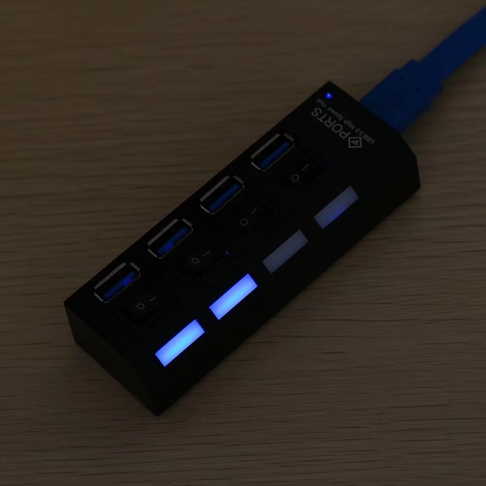 Concentrador USB 3.0 con luz LED y 4 puertos USB