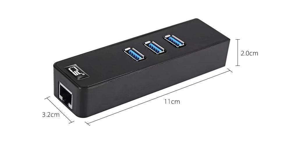 3-Port USB3.0 Hub with Gigabit LAN