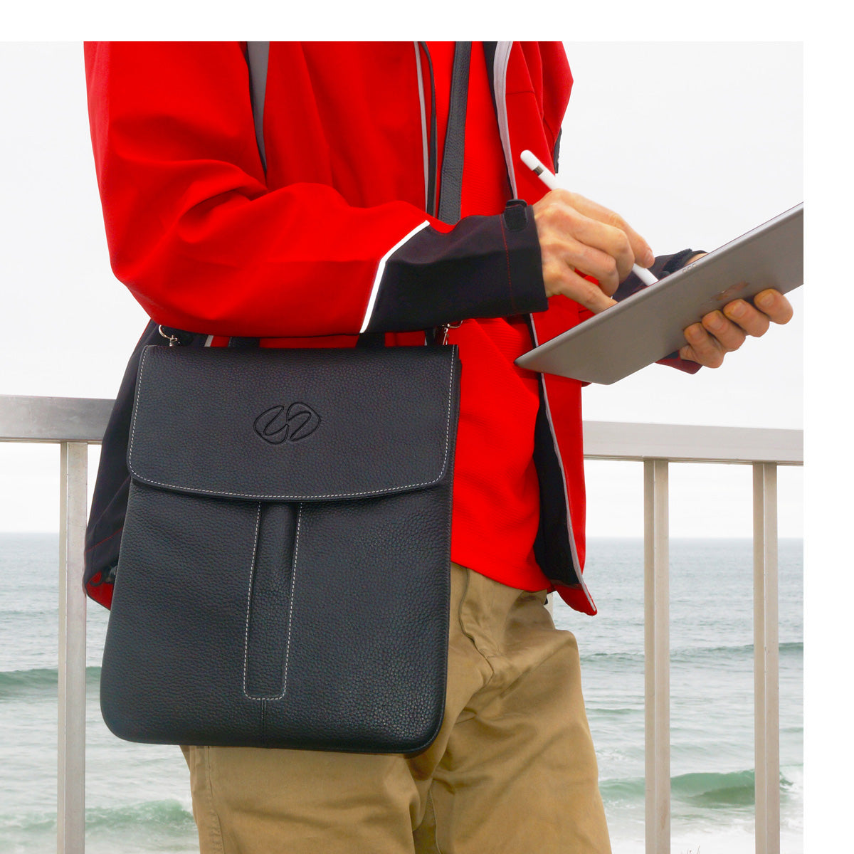 Bolso bandolera de piel de primera calidad para tabletas MacCase